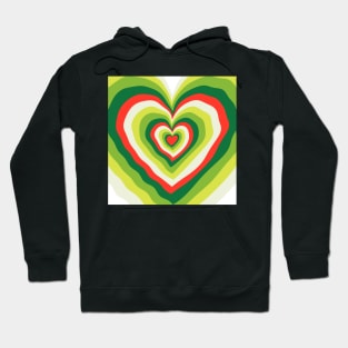 Abstract of Christmas Colored Heart Pattern Hoodie